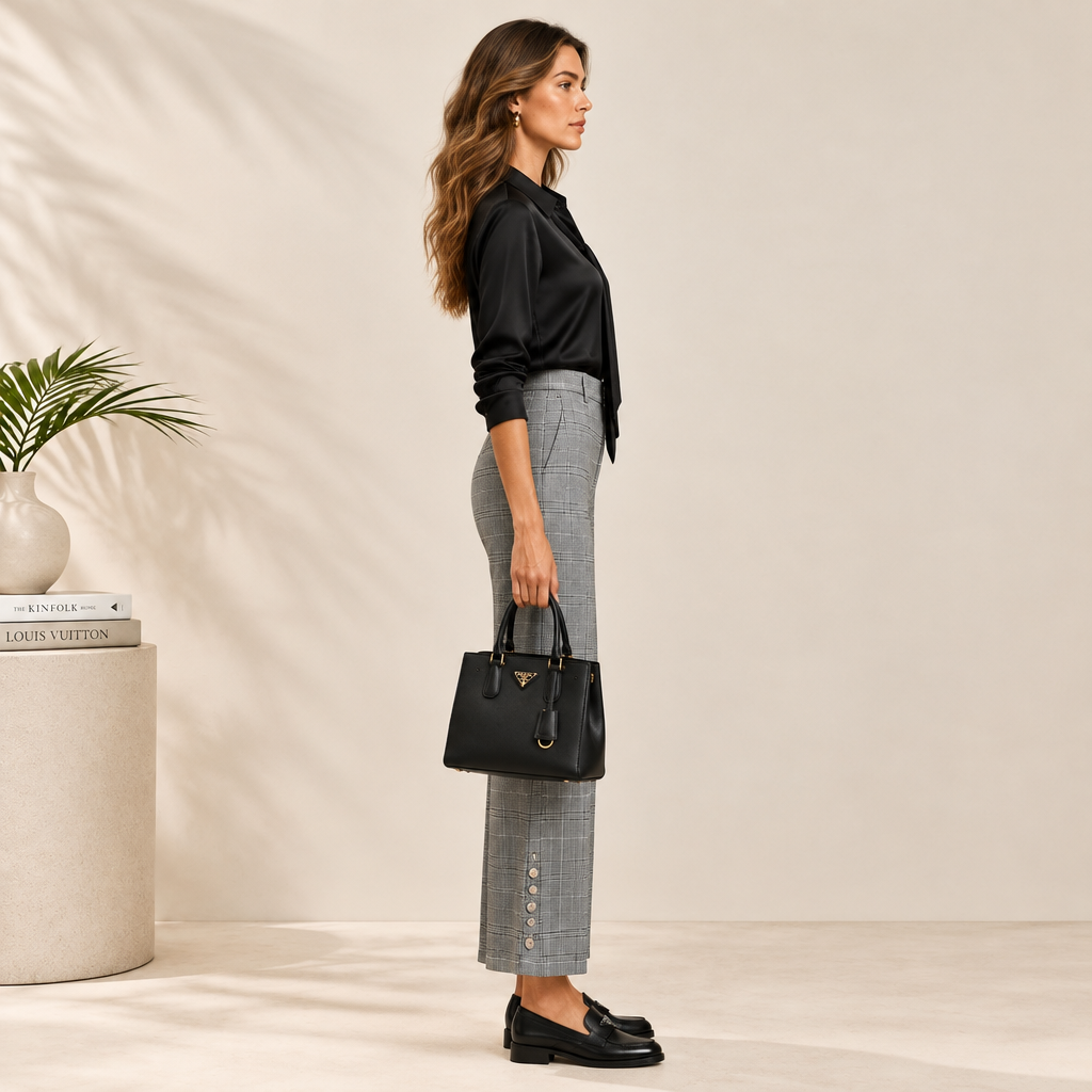 Women’s Plaid Crop Bootcut Pants