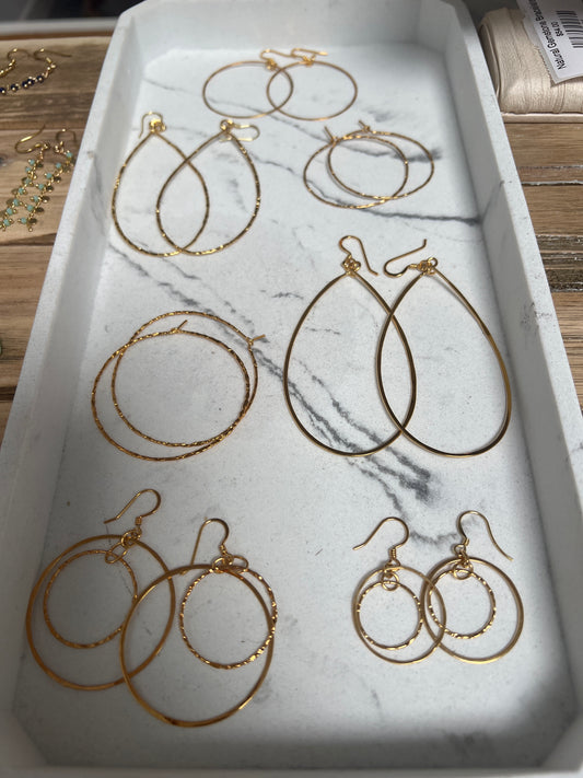 18K plated Gold Hoop & Teardrop Earrings