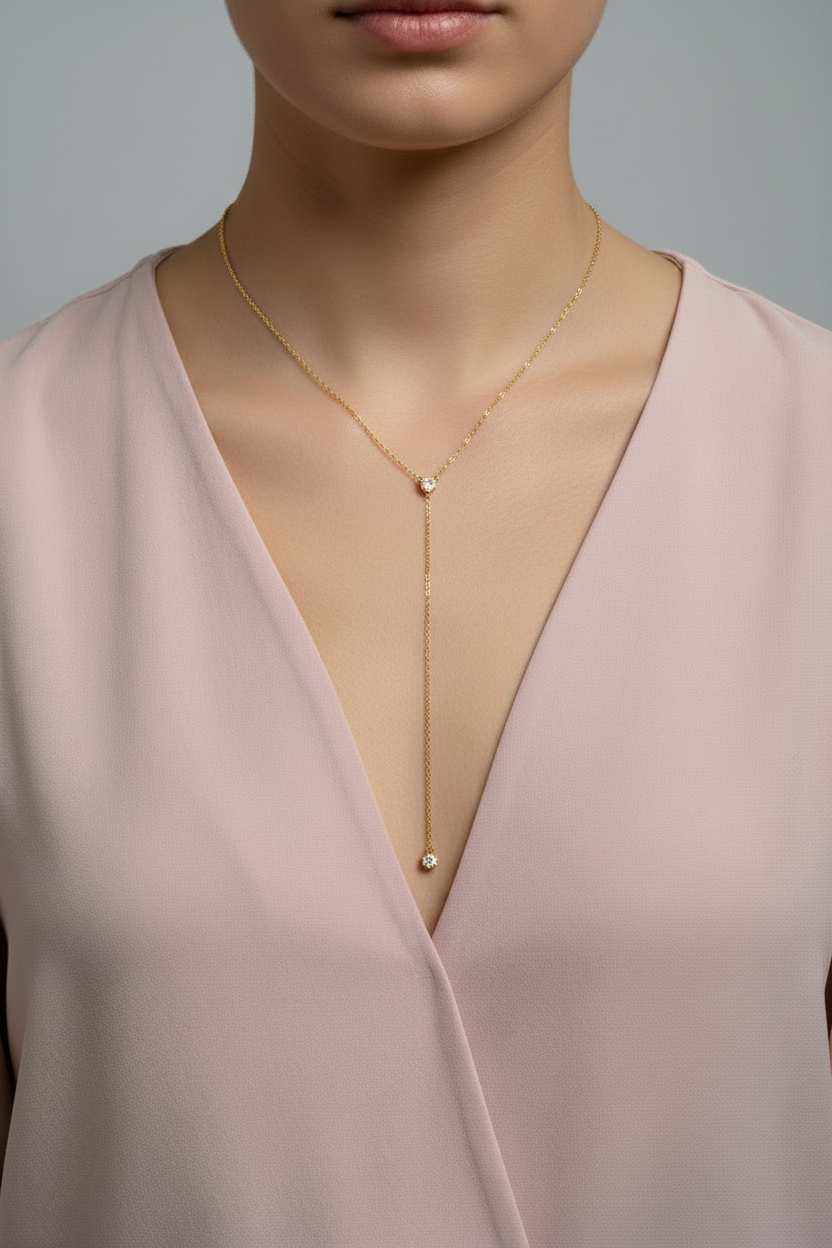 Women’s single Cz Y necklace