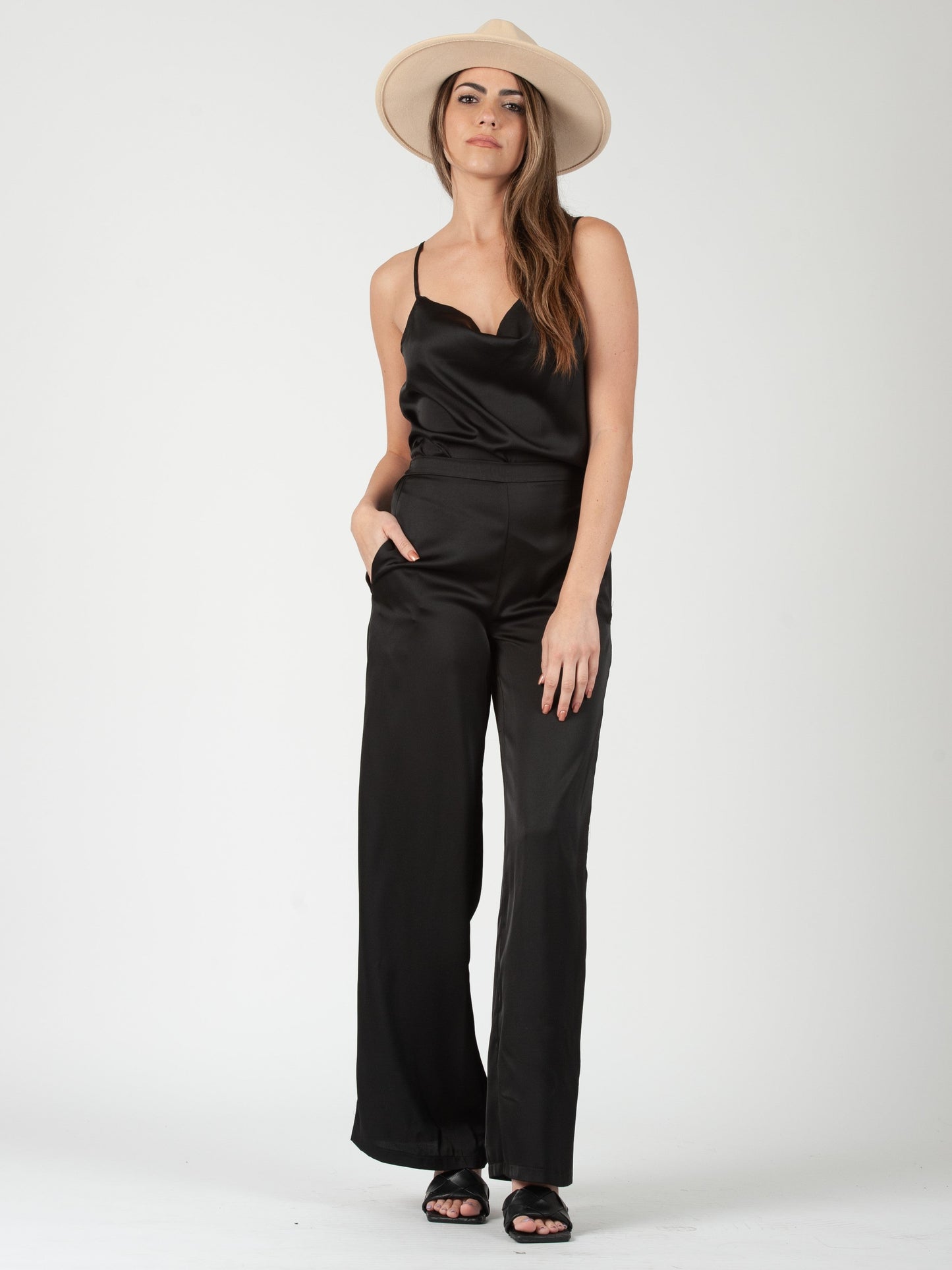 Women’s Black Satin Trouser