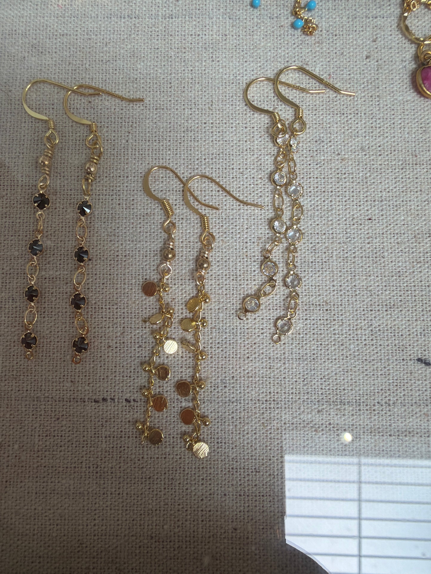 18k + Gemstone Hook Earrings