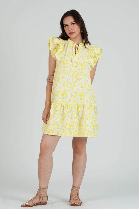 Women's Floral 2 tone Shift Mini Dress