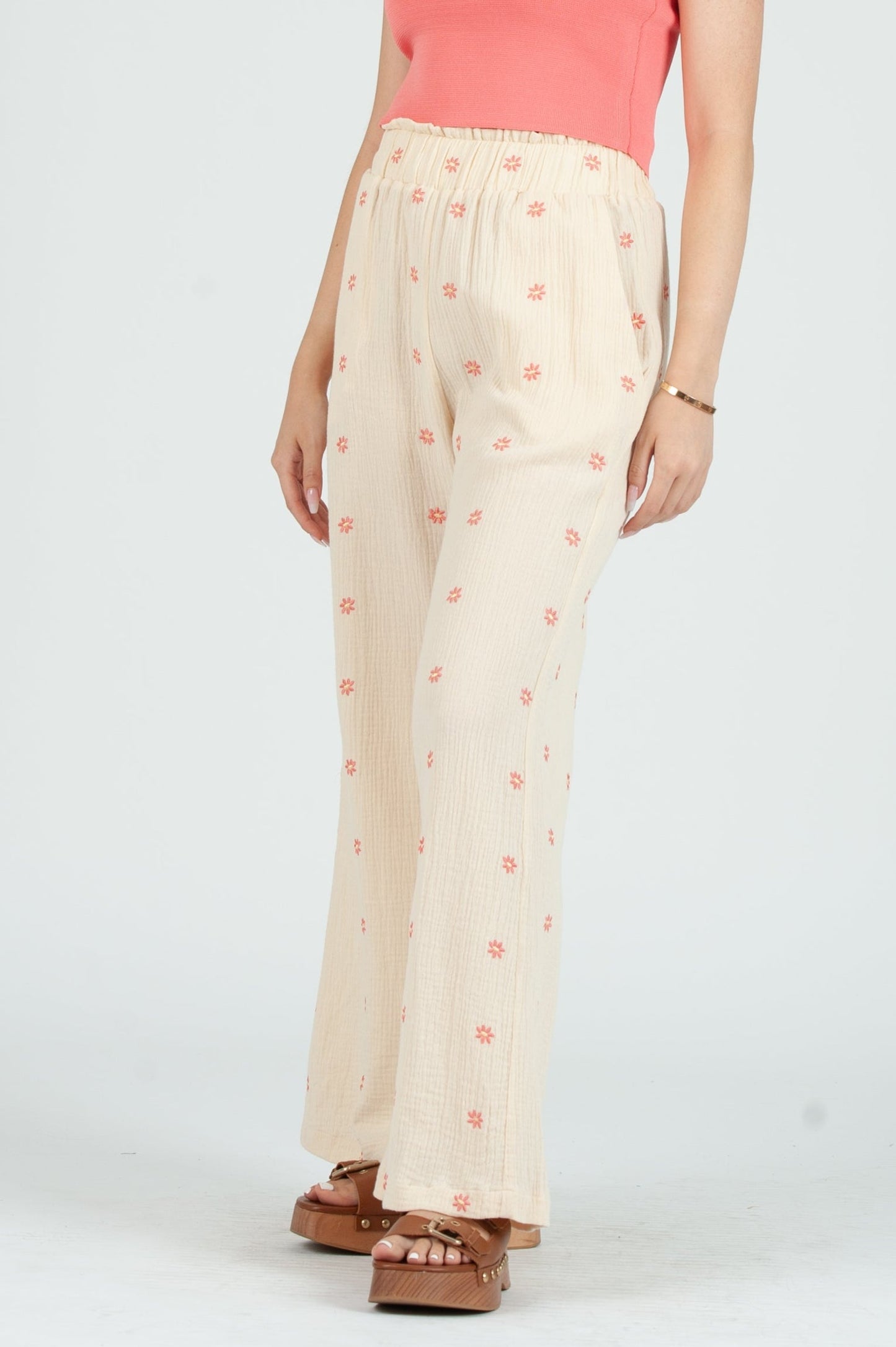 Women's Gauze Elastic Waist Pants