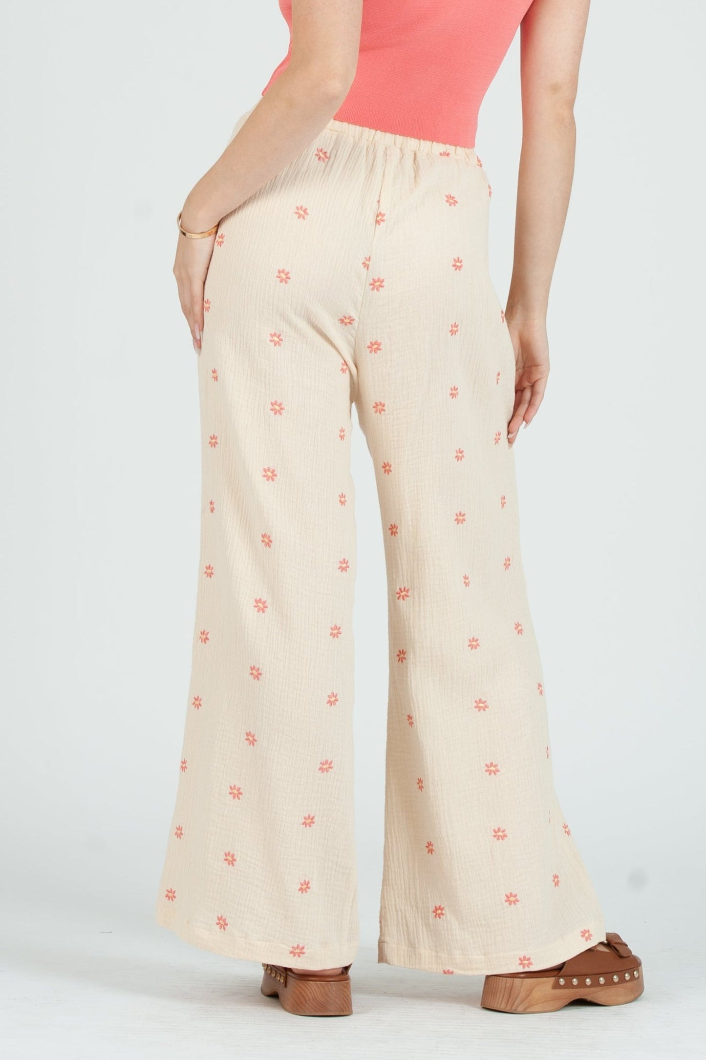 Women's Gauze Elastic Waist Pants