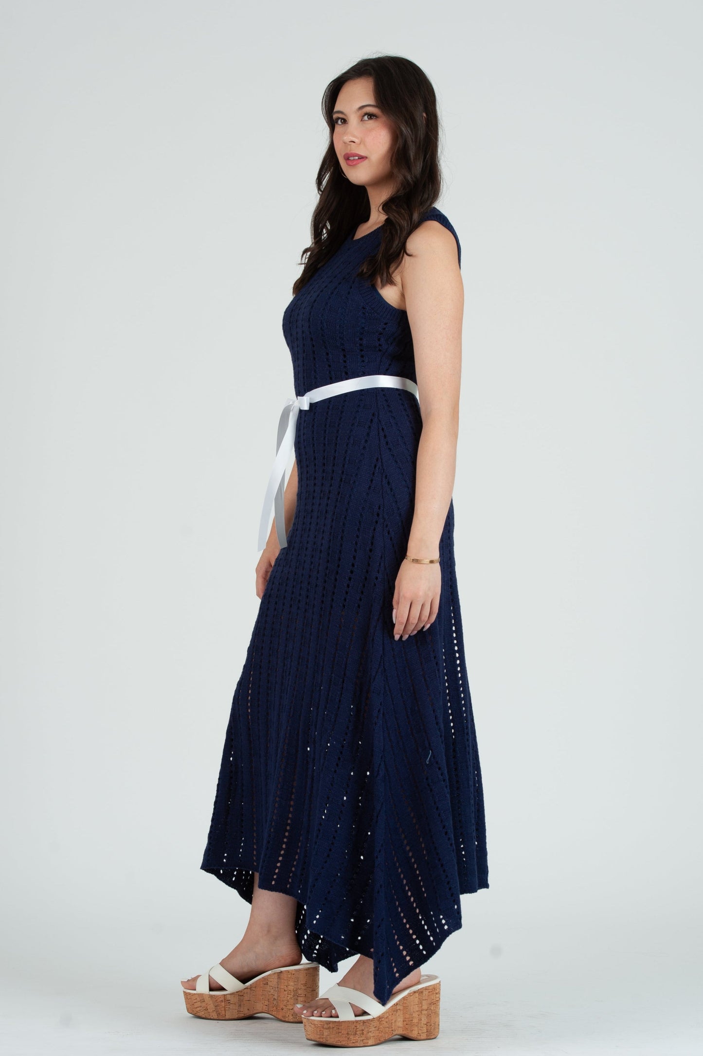 Women's Crochet Maxi Tank Dress with Slip Dress