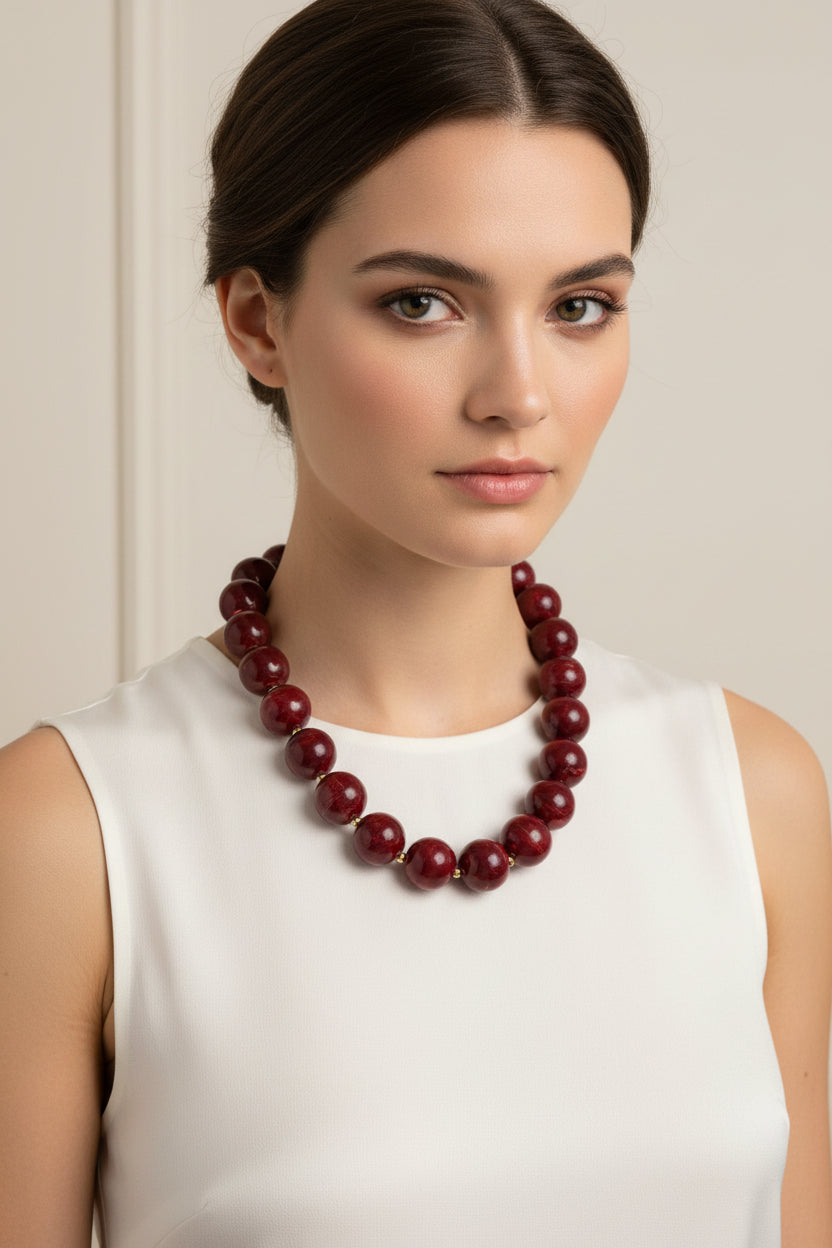 Women’s 18K Gold dipped Large Beaded Necklace