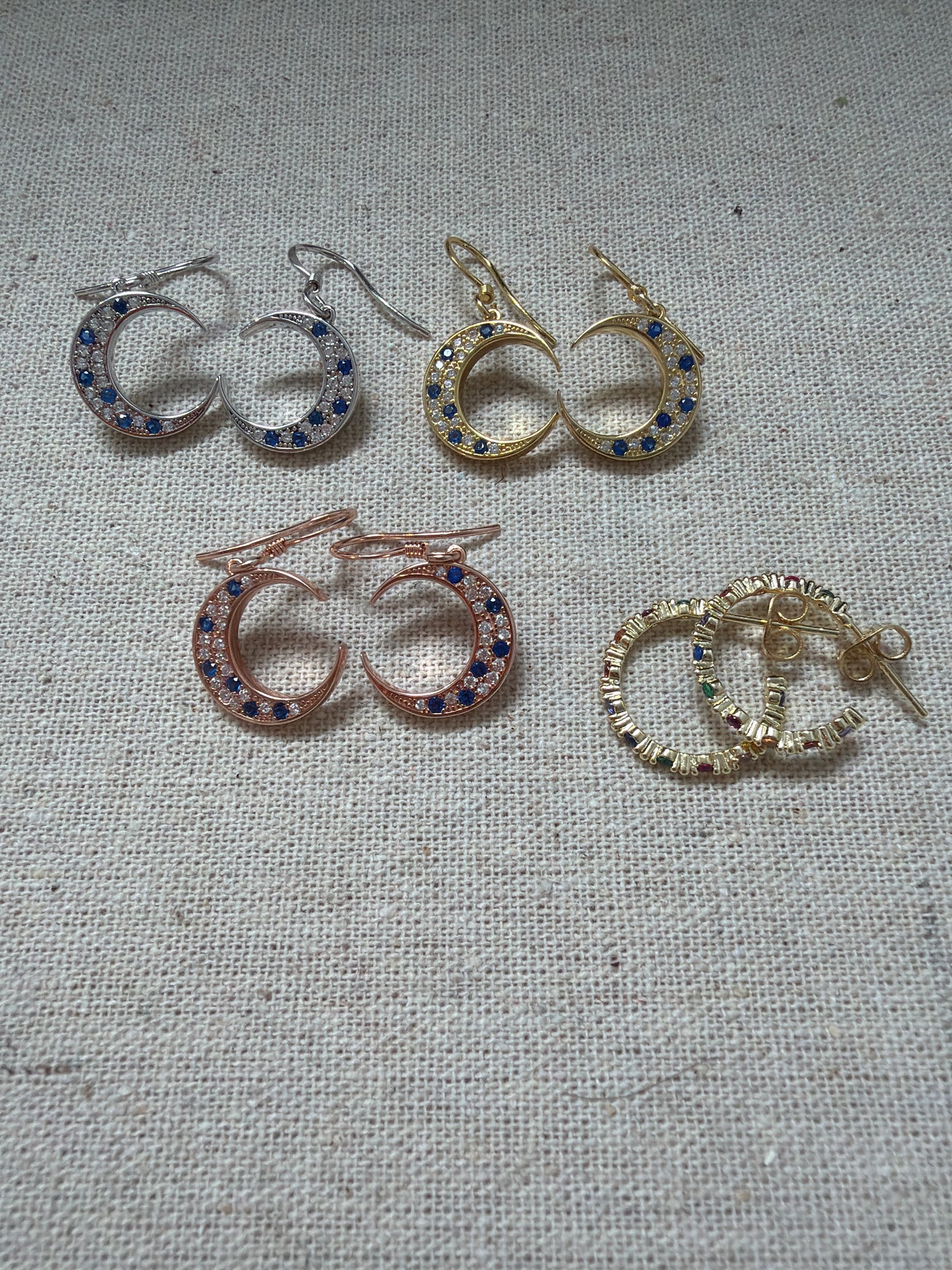 Sterling Silver Gold Vermeil Jewel Earrings