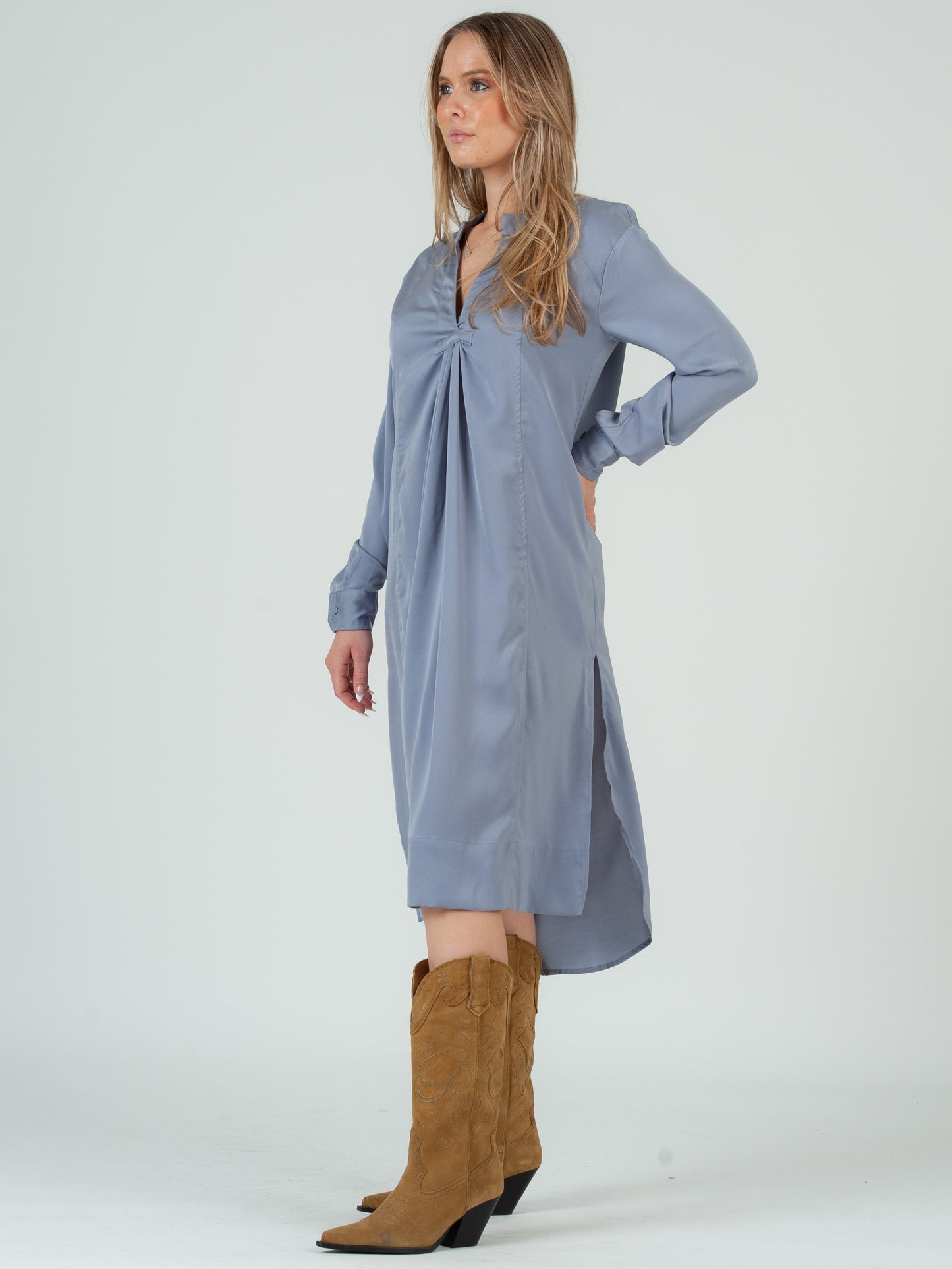 Women’s Brushed Satin Midi  Dress