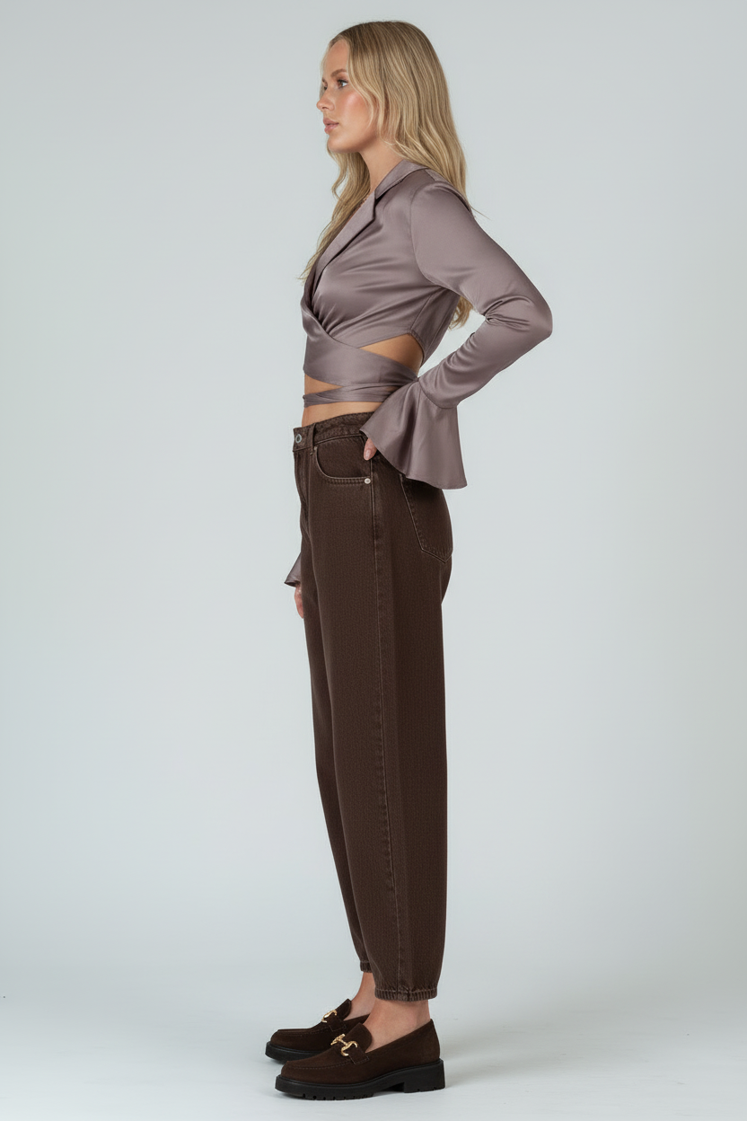 Women’s Satin Wrap Blouse
