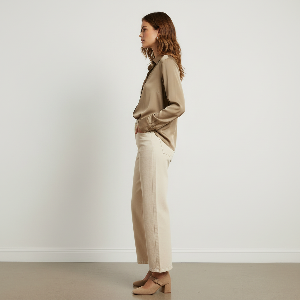 Women’s Satin Button Up Shirt