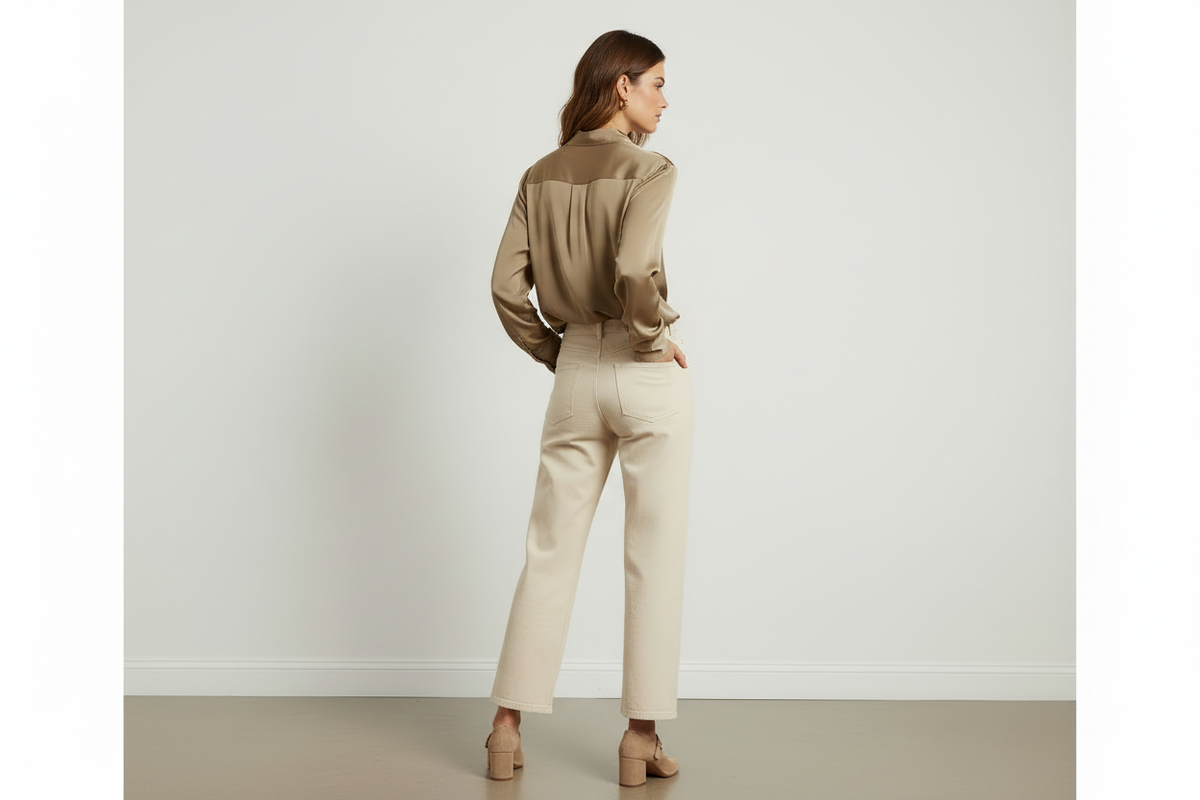 Women’s Satin Button Up Shirt