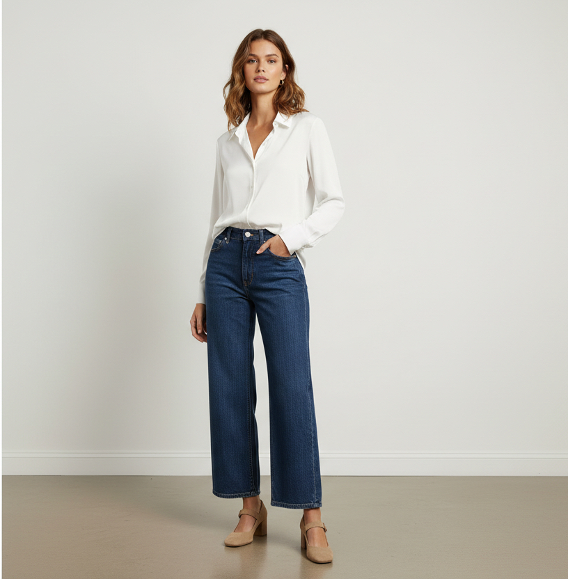 Women’s Satin Button Up Shirt