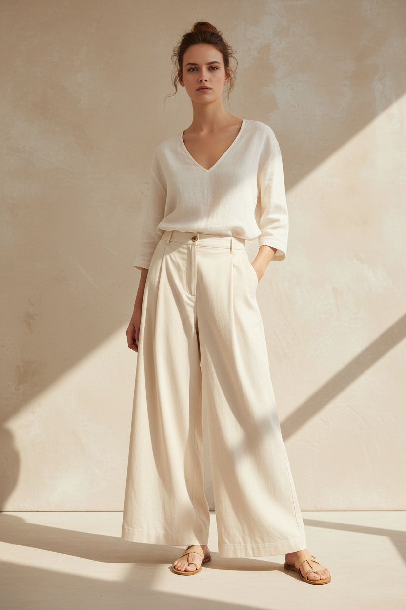 Women’s Front Pleat Wide Leg Pants