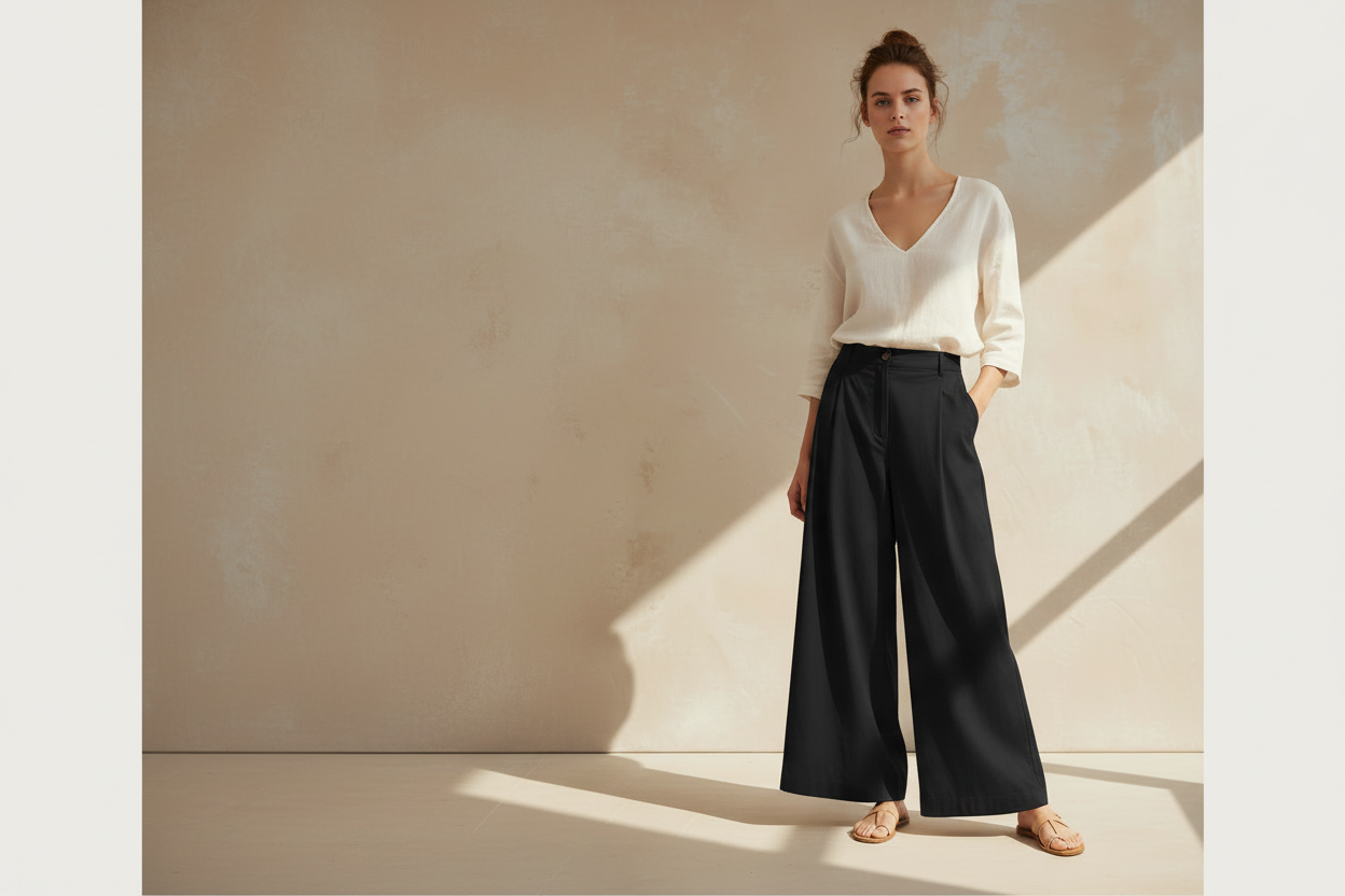 Women’s Front Pleat Wide Leg Pants