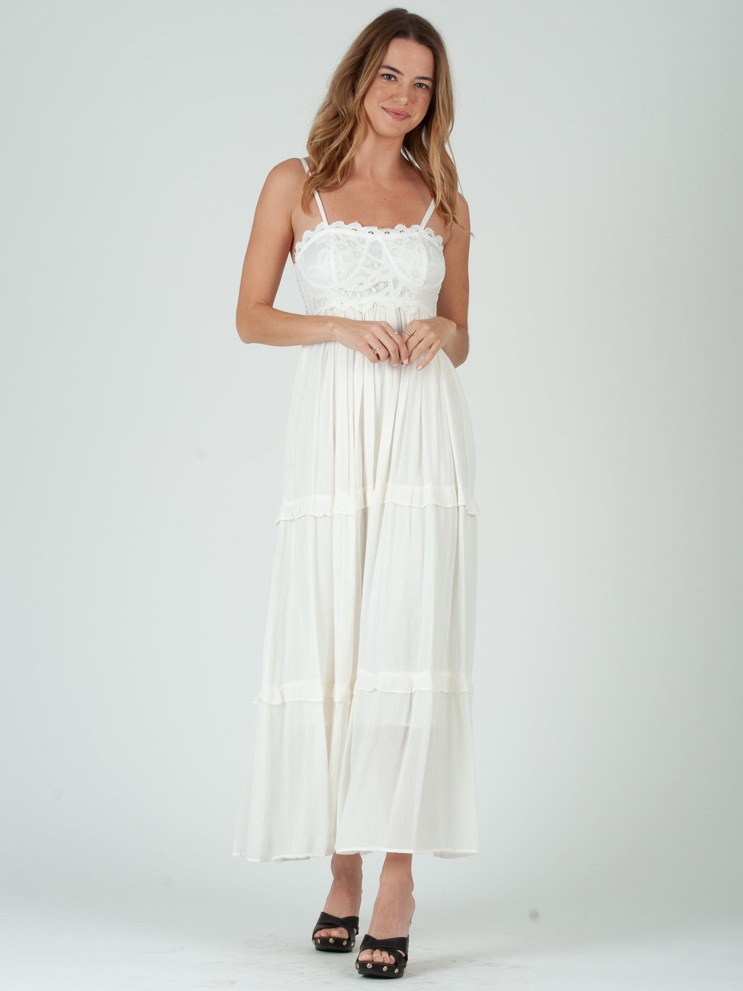 Women’s Lace Overlay Maxi Dress