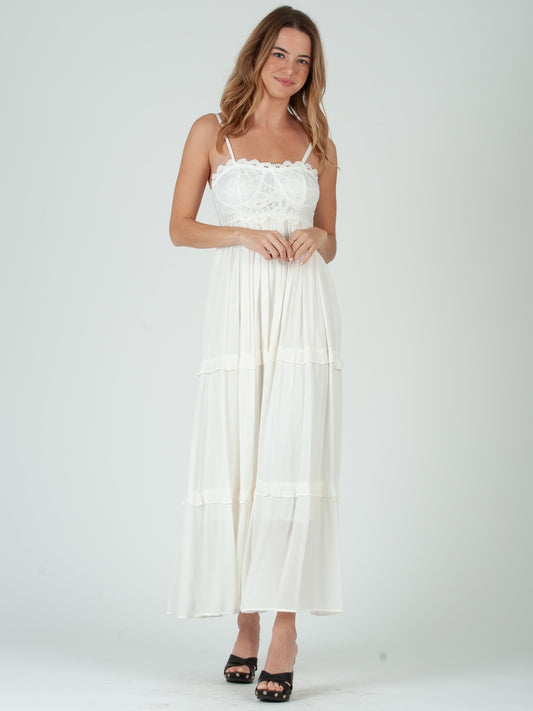 Women’s Lace Overlay Maxi Dress