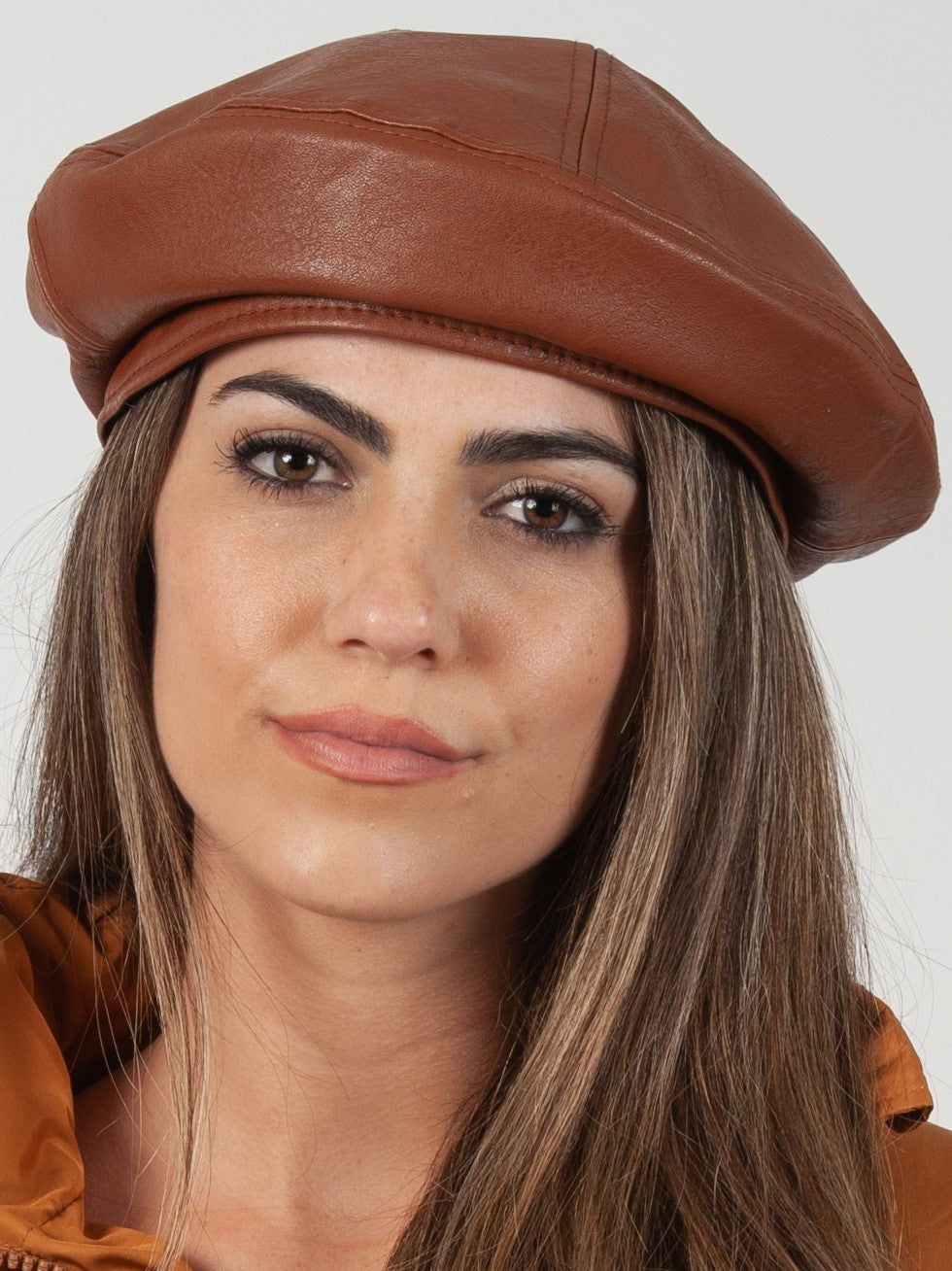 Women’s Faux Leather Newsie Cap