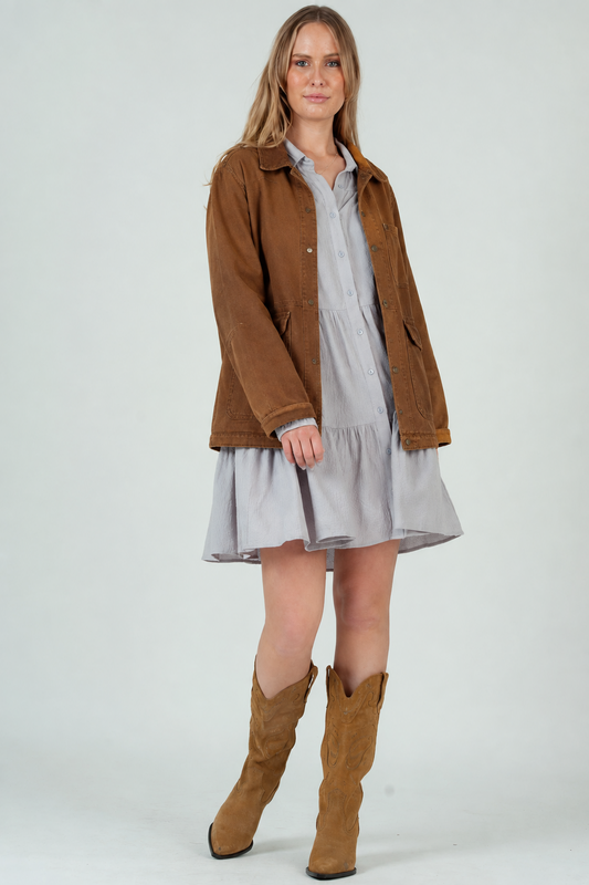 Women’s Cotton Tiered Shirt Dress
