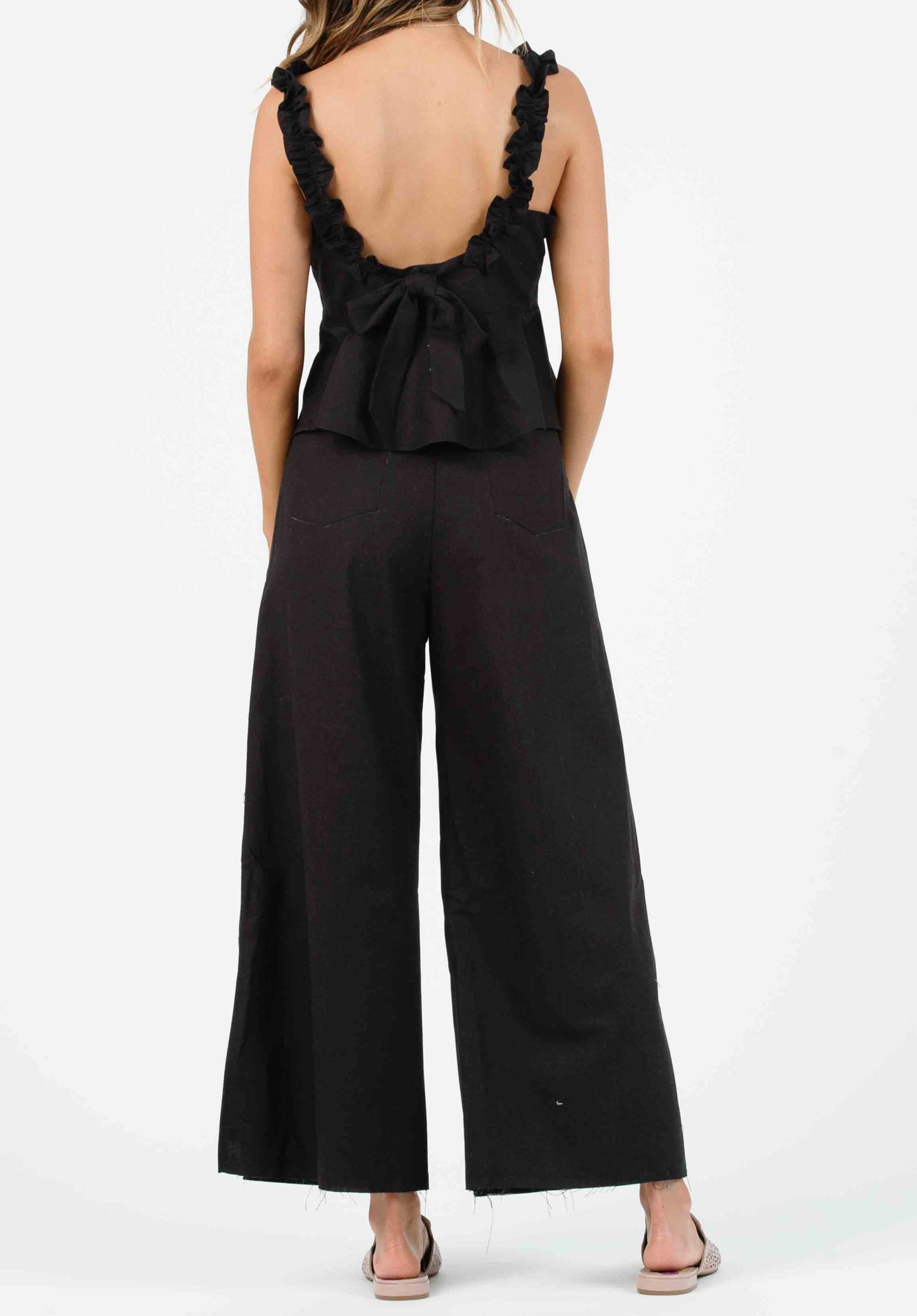 Women’s Cotton Linen Rayon Wide Leg Pants