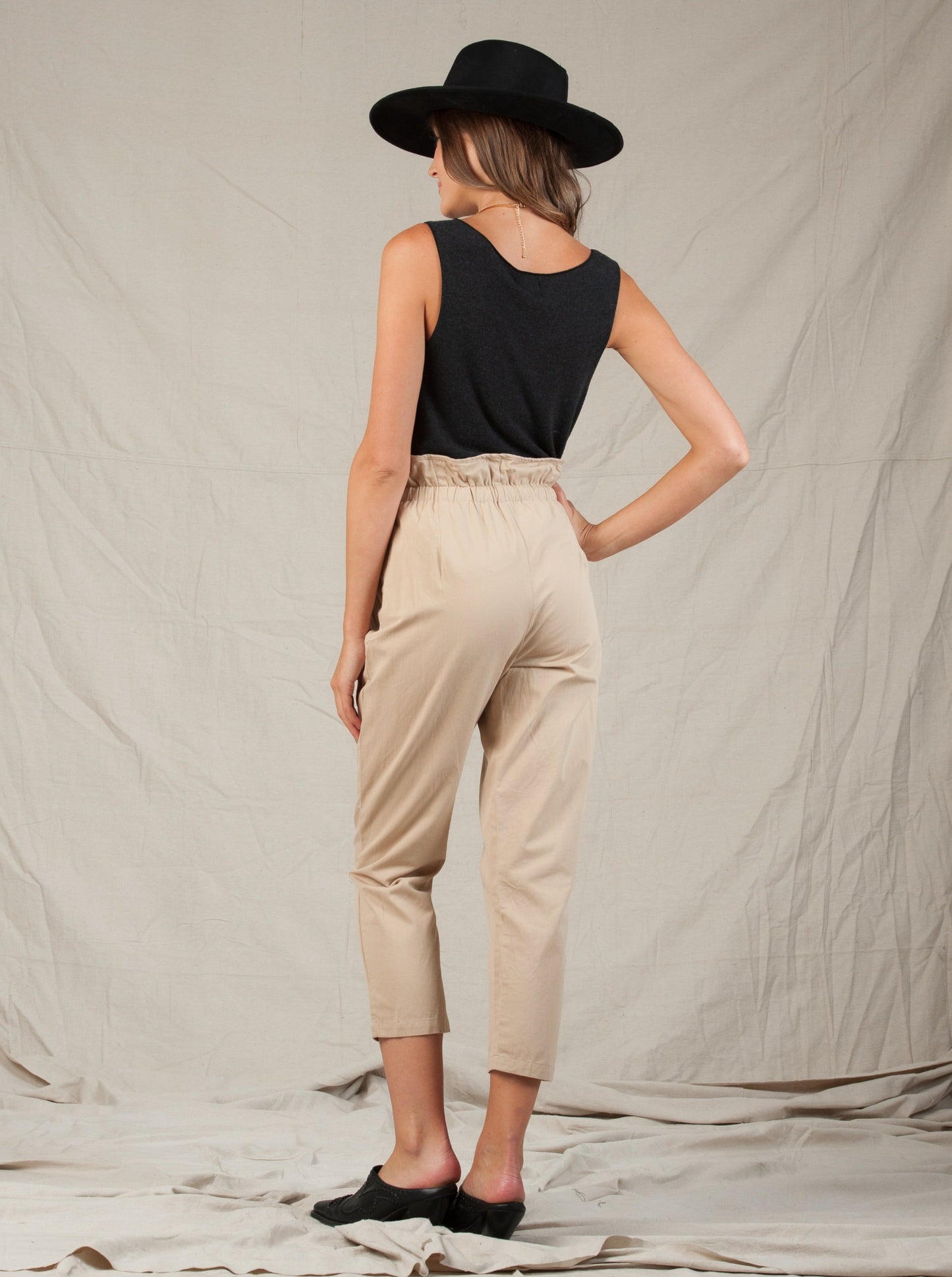 Women’s Paper Bag Waist Crop Pants