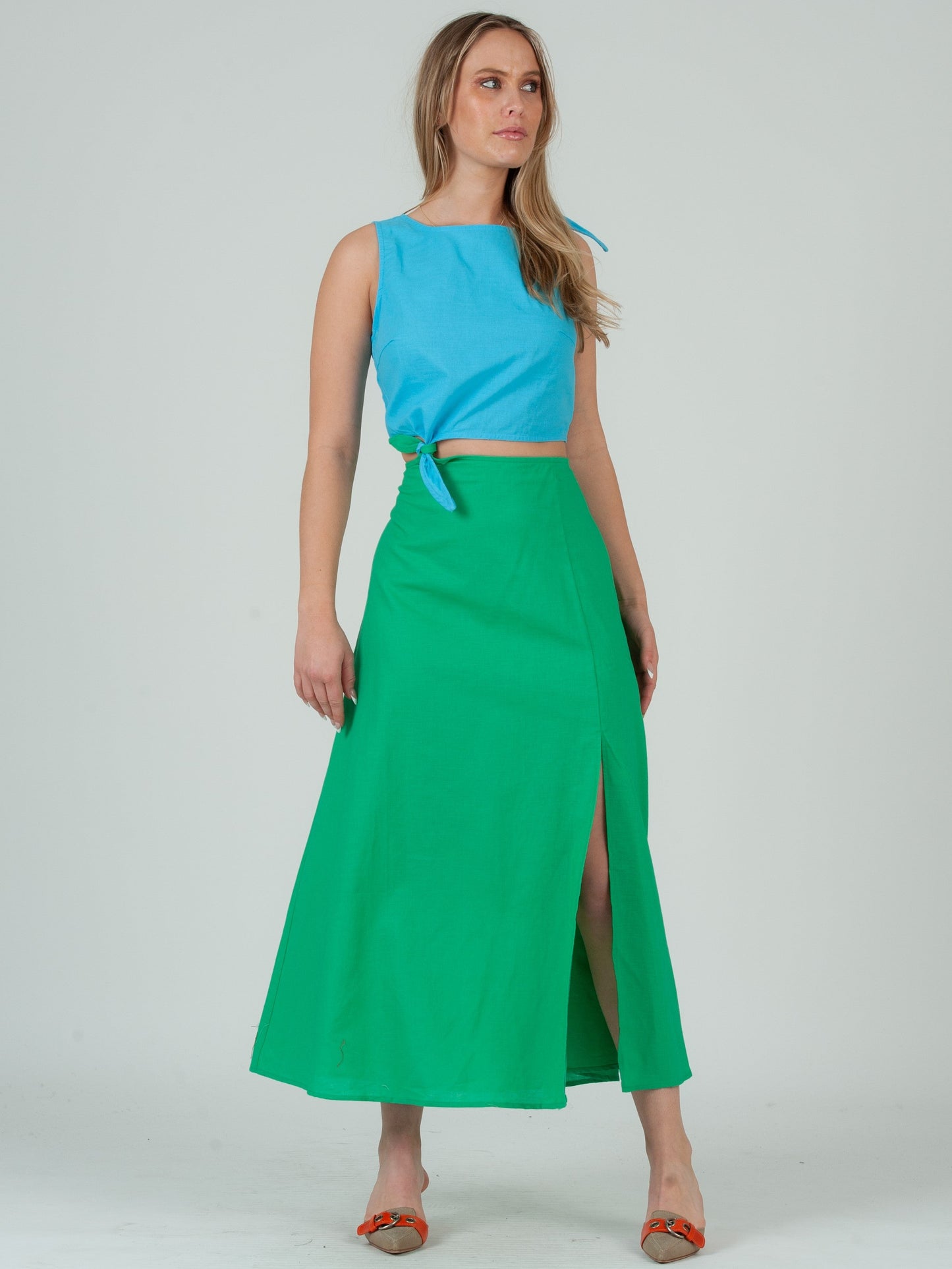 Women’s Linen Color Block Dress