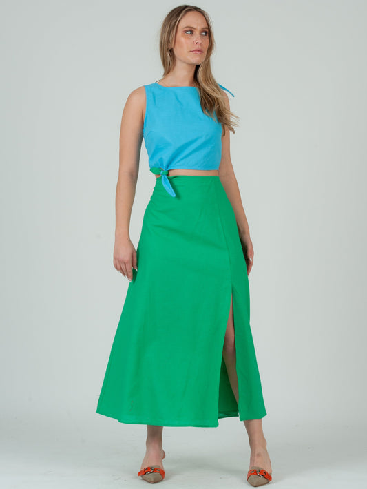 Women’s Linen Color Block Dress