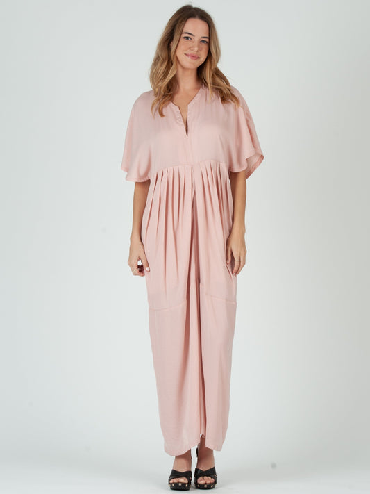 Women’s Satin Pleated Maxi Dress