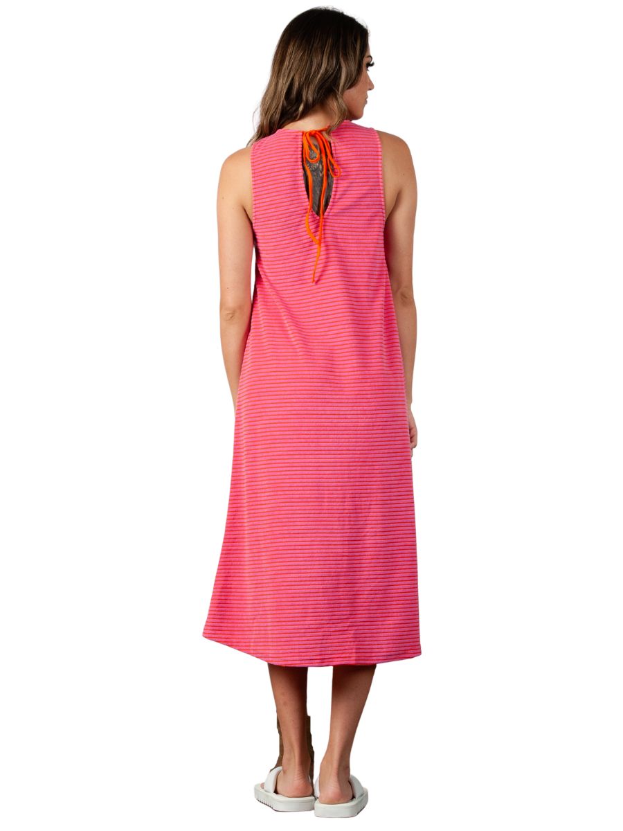 Women’s Terry Cloth Striped Tank Dress