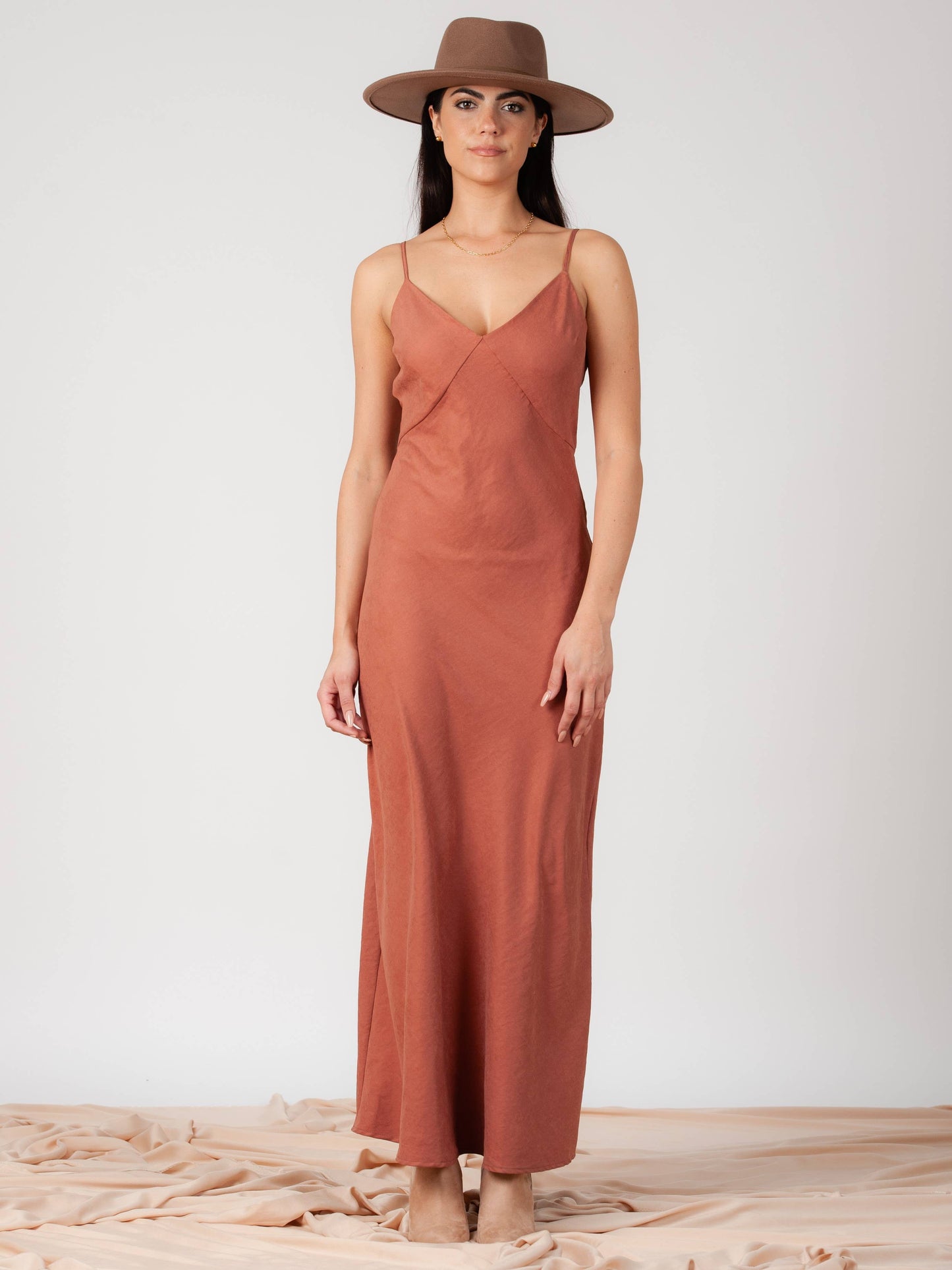 Women’s Sueded Woven Slip Dress