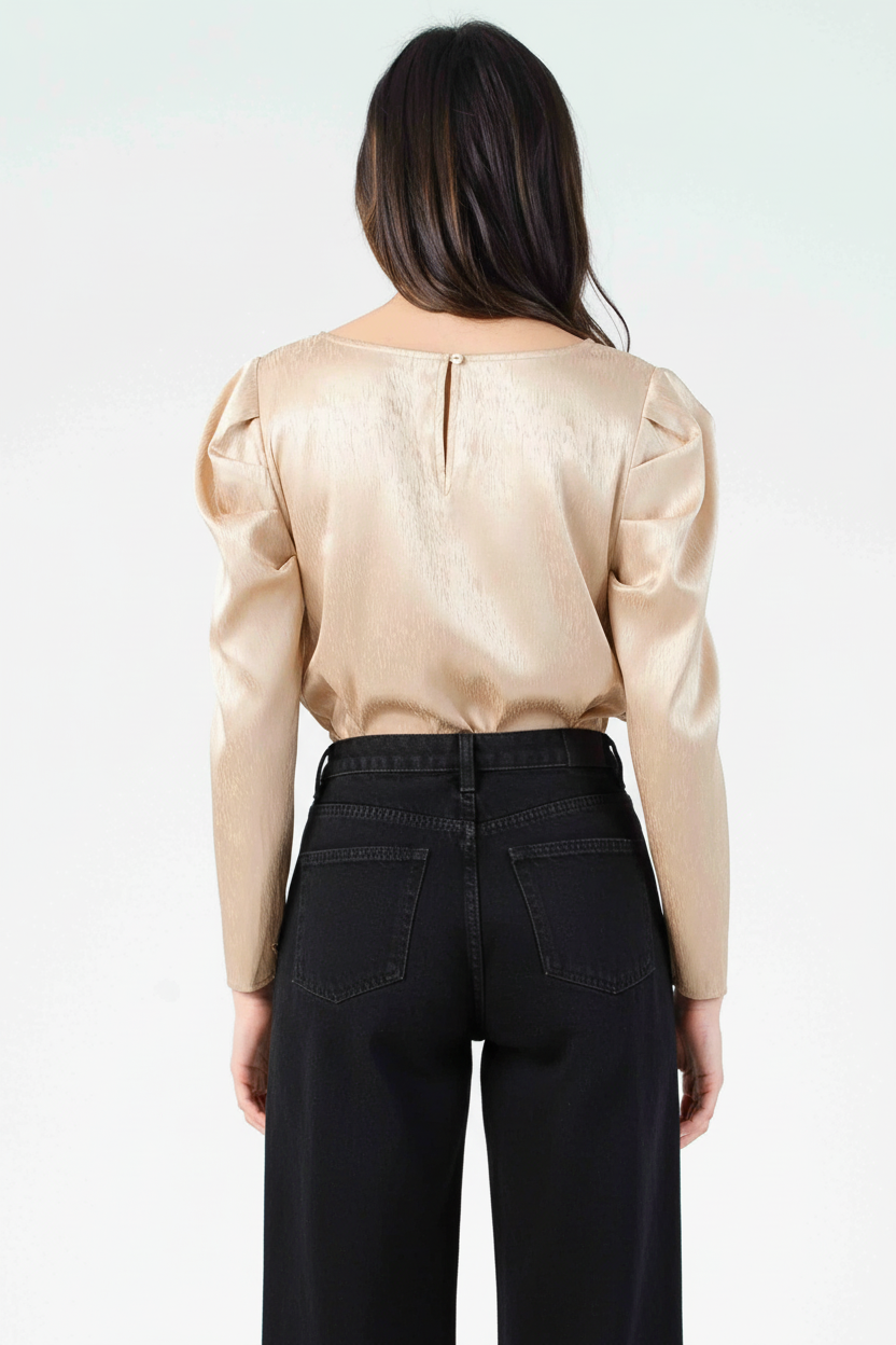 Women’s Zebra Embossed Gold Blouse