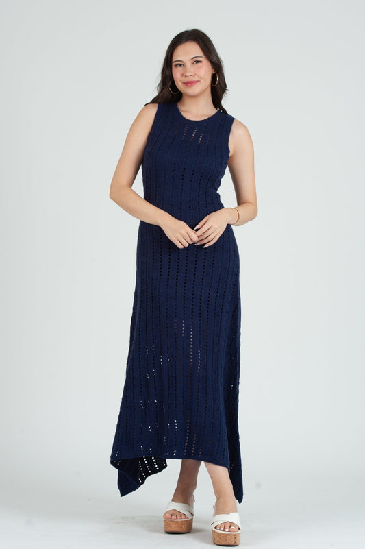 Women’s Hanky Hem Maxi Crochet Dress
