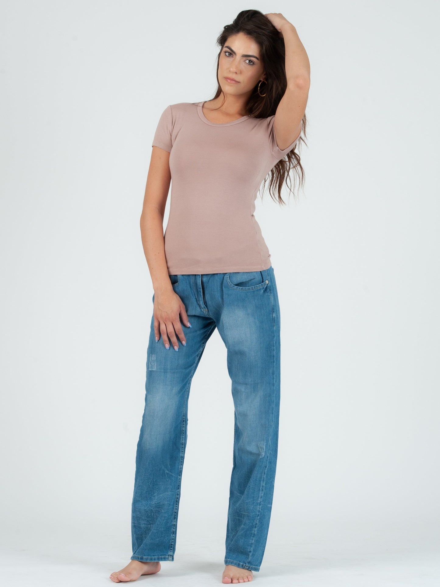 JILL CLASSIC ROUND NECK TEE-ORCHID